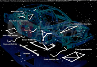 Ultra Racing Strebe hinten unten 2-Punkt - 96-00 Honda...