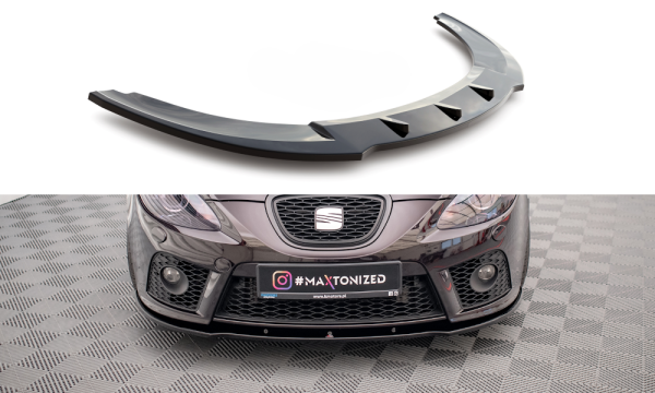 Maxton Design Front extension black gloss - Seat Leon MK2 Cupra FR (Pre-Facelift)