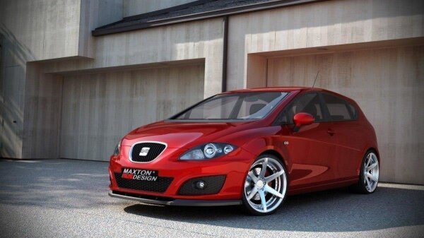 Maxton Design Front extension black gloss - Seat Leon MK2 Facelift