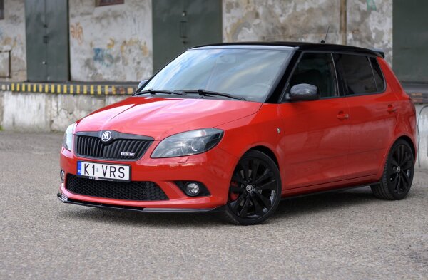 Maxton Design Front extension black gloss - Skoda FABIA MK2 RS