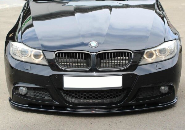 Maxton Design Front extension V.1 black gloss - BMW 3 Series E91 M Package Facelift