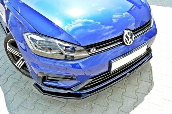 Maxton Design Front extension V.2 black gloss - VW Golf 7 R / R-Line Facelift