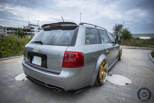 Maxton Design Middle diffuser rear extension black gloss - Audi RS6 C5 Avant