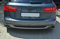 Maxton Design Heckansatz Flaps Diffusor schwarz Hochglanz - Audi A6 C7 S-Line Avant