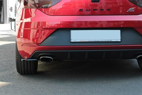 Maxton Design Heckansatz Flaps Diffusor V.1 schwarz Hochglanz - Seat Leon Cupra MK3 FL Hatchback