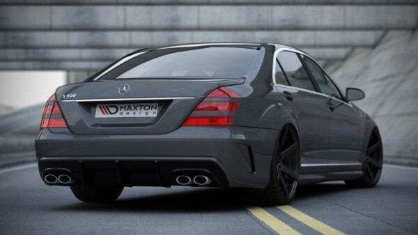 Maxton Design Rear bumper + Diffuser rear extension Verlängerung (Look W205) - Mercedes S W221