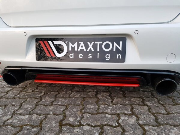 Maxton Design Mittlerer Diffusor Heckansatz schwarz Hochglanz - VW Golf MK7 GTI Clubsport