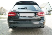 Maxton Design Diffuser rear extension black gloss - Mercedes C-Class S205 63 AMG Estate