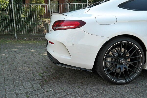 Maxton Design Rear extension Flaps diffuser black gloss - Mercedes C-Class C205 63 AMG Coupe