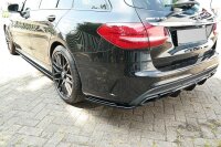 Maxton Design Heckansatz Flaps Diffusor schwarz Hochglanz - Mercedes C-Klasse S205 63 AMG Kombi