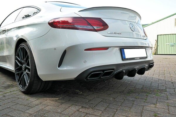 Maxton Design Diffuser rear extension black gloss - Mercedes C-Class C205 63 AMG Coupe