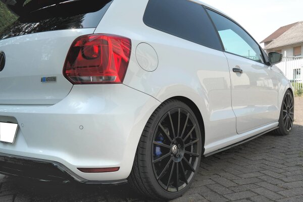 Maxton Design Side skirts extension extension black gloss - VW Polo MK5 R WRC