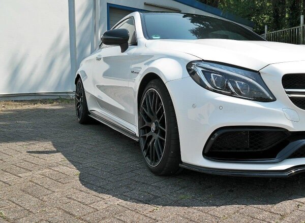 Maxton Design Side skirts extension extension black gloss - Mercedes C-Class C205 63 AMG Coupe