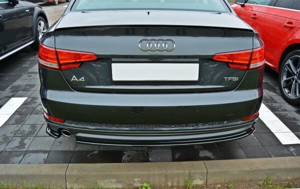 Maxton Design Rear extension Flaps diffuser black gloss - Audi A4 B9 S-Line