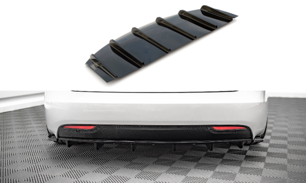 Maxton Design Diffuser rear extension black gloss - Tesla Model S Facelift