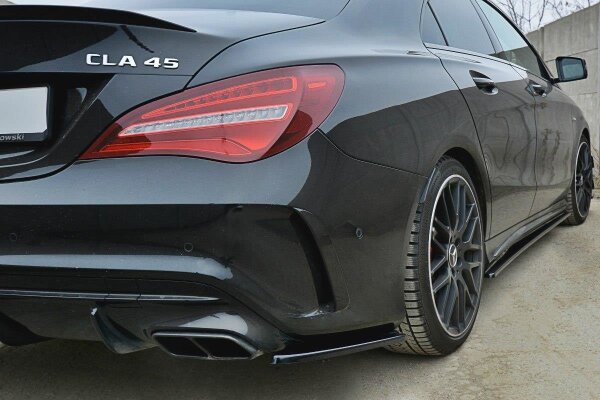 Maxton Design Rear extension Flaps diffuser black gloss - Mercedes CLA A45 AMG C117 Facelift