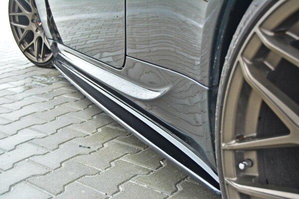 Maxton Design Side skirts extension extension black gloss - BMW M6 E63