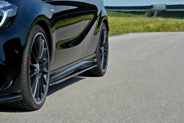 Maxton Design Side skirts extension extension black gloss - Mercedes A W176/ CLA 117 AMG/ CLA 117 AMG-Line Facelift