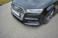 Maxton Design Front extension V.1 black gloss - Audi S3 / A3 S-Line 8V FL