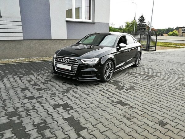 Maxton Design Front extension V.2 black gloss - Audi S3 / A3 S-Line 8V FL Limosine