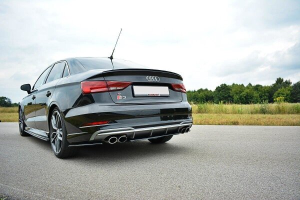 Maxton Design Middle diffuser rear extension black gloss - Audi S3 8V FL Hatchback / Sportback / Limosine