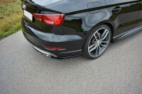 Maxton Design Heckansatz Flaps Diffusor schwarz Hochglanz - Audi S3 / A3 S-Line 8V FL Limosine