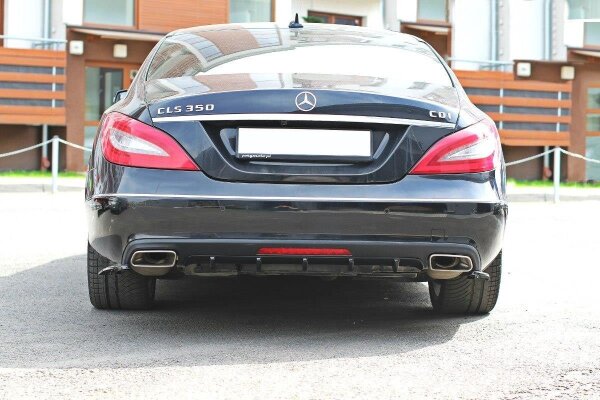 Maxton Design Diffuser rear extension black gloss - Mercedes CLS C218