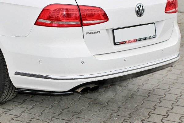 Maxton Design Heckansatz Flaps Diffusor schwarz Hochglanz - VW Passat B7 R-Line Variant