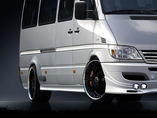 Maxton Design Side skirts extension various size (4 Elemente). this Side skirts extension fits twin wheels version - 96-06 Mercedes Sprinter