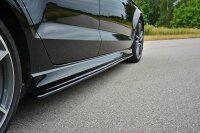 Maxton Design Side skirts extension extension V.1 black gloss - Audi S3 / A3 S-Line 8V / 8V FL Limosine