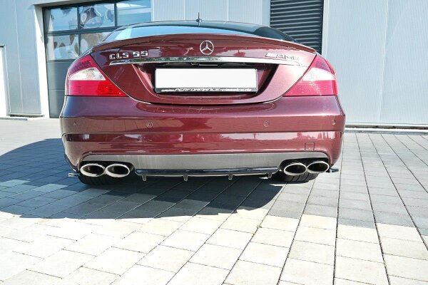 Maxton Design Diffuser rear extension black gloss - Mercedes CLS C219 55AMG