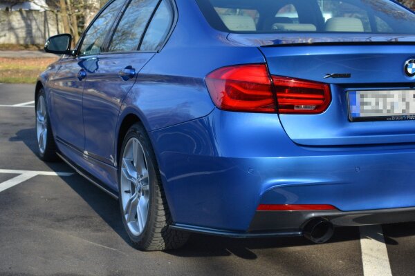 Maxton Design Heckansatz Flaps Diffusor schwarz Hochglanz - BMW 3er F30 Phase-II Sedan M-Sport