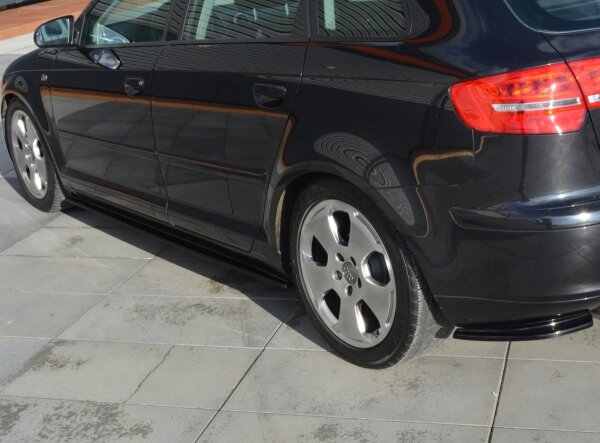 Maxton Design Side skirts extension extension black gloss - Audi A3 Sportback 8P / 8P Facelift