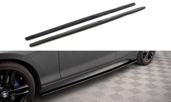 Maxton Design Side skirts extension extension V.2 black gloss - Für. BMW 1 Series F20 M135i / M140i / M-Package