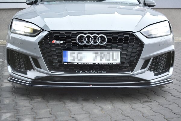 Maxton Design Front extension V.2 black gloss - Audi RS5 F5 Coupe / Sportback