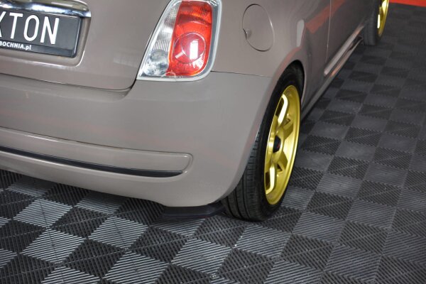 Maxton Design Heckansatz Flaps Diffusor schwarz Hochglanz - Fiat 500 Hatchback Pre-Facelift