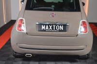 Maxton Design Rear extension Flaps diffuser black gloss - Fiat 500 Hatchback Pre-Facelift