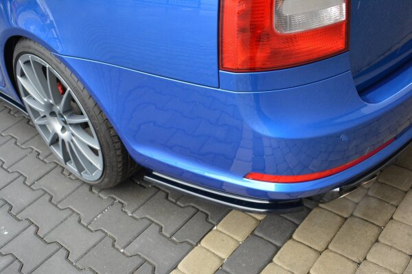 Maxton Design Rear extension Flaps diffuser black gloss - Skoda Octavia RS MK2 / MK2 FL Limosine / Combi