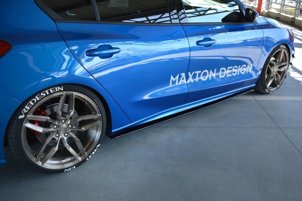 Maxton Design Side skirts extension extension black gloss - Ford Focus ST / ST-Line MK4