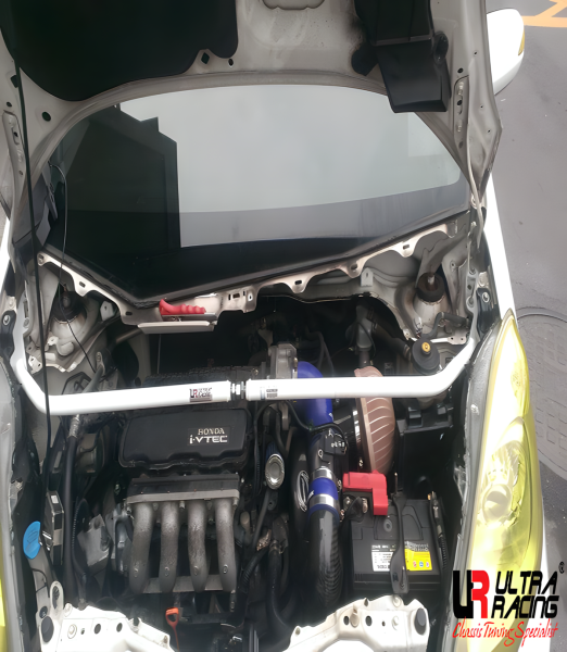 Ultra Racing Front Upper Strut Bar 2-Point adjustable - 07-14 Honda Jazz/Fit (GE6) 1.3 (2WD) (LHD Models)