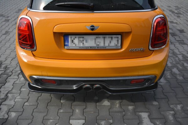 Maxton Design Middle diffuser rear extension black gloss - Mini Cooper S MK3 Pre-Facelift 3-door (F56)