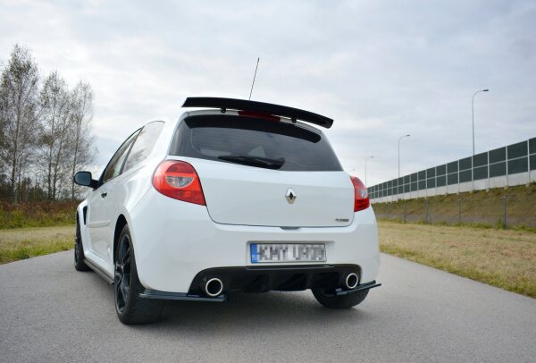 Maxton Design Heckansatz Flaps Diffusor schwarz Hochglanz - Renault Clio MK3 RS Facelift