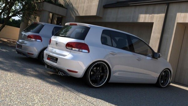 Maxton Design Rear bumper black gloss - VW Golf 6 with 2 exhausts