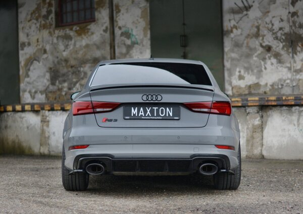 Maxton Design Splitter / Diffuser rear extension black gloss - Audi RS3 8V FL Limosine