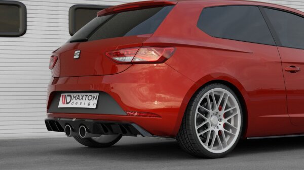 Maxton Design Diffuser rear extension V.2 black gloss - Seat Leon Cupra MK3 FL Hatchback