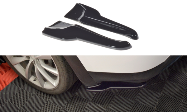 Maxton Design Rear extension Flaps diffuser V.2 black gloss - Tesla Model X