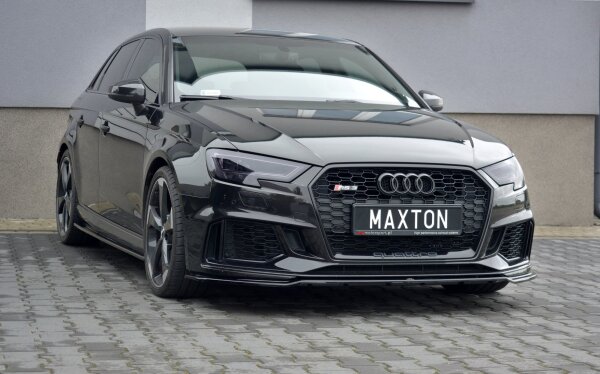 Maxton Design Front extension V.2 black gloss - Audi RS3 8V FL Sportback