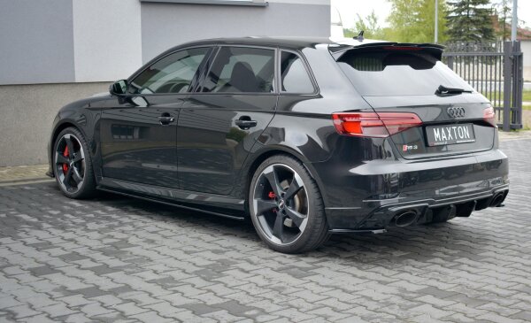 Maxton Design Side skirts extension extension black gloss - Audi RS3 8V FL Sportback