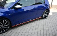 Maxton Design Side skirts extension extension V.2 black gloss - VW Golf 7 R / R-Line Facelift