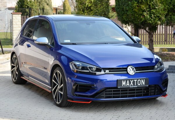 Maxton Design Front extension V.8 black gloss - VW Golf 7 R / R-Line Facelift